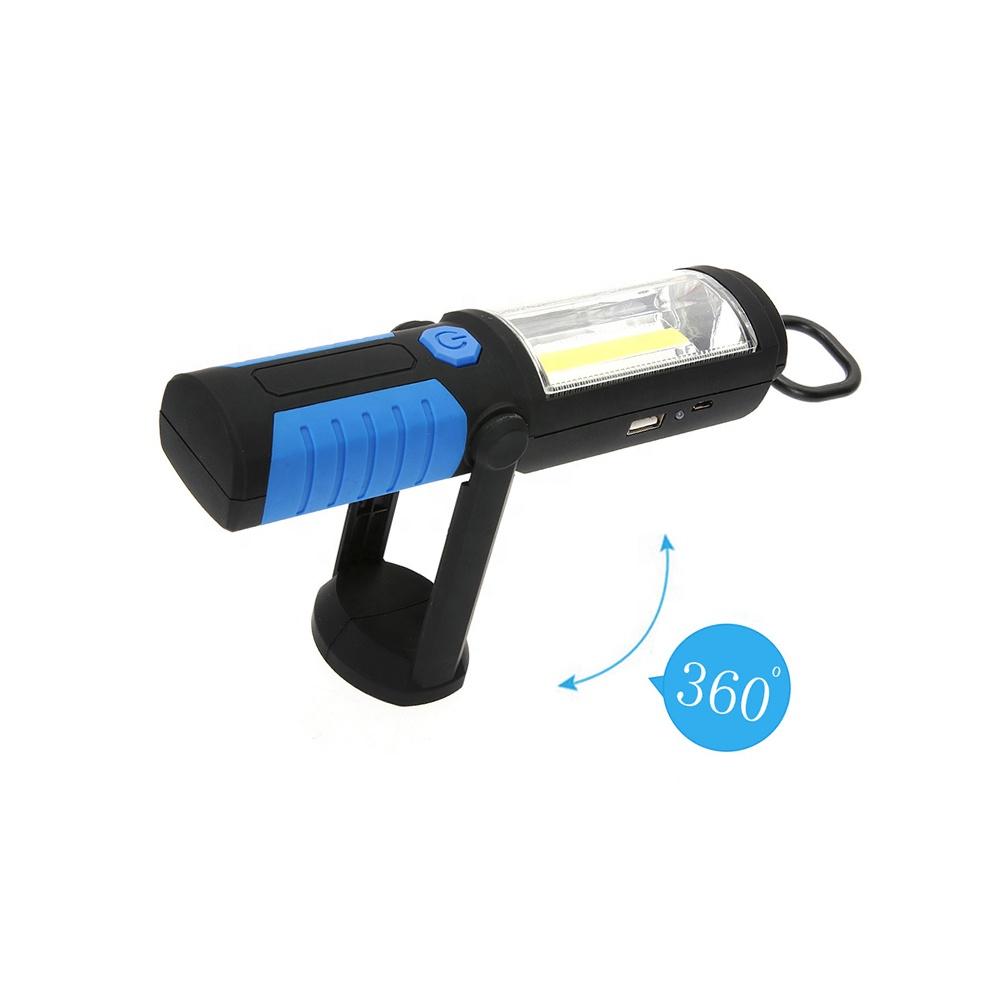 Nešiojamas įspėjamasis magnetas COB darbo lemputė plonas prožektorius USB įkraunamas automobilio remonto lempa lauko LED potvynio žibintuvėlis laikinas darbinis žibintas WL11