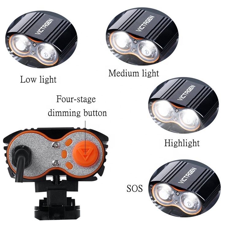 Bike Accessories 2000LM Supper Bright 4 modes Waterproof Mountain Bicycle Headlight Cycling Handlebar Led Lamp Bike Front Light B19