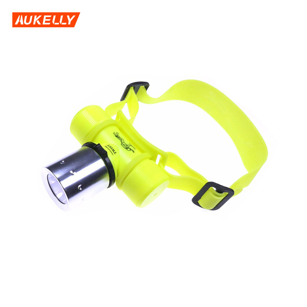 High quality Most powerful IP68 underwater T6 LED diving headlamp flashlight 3w diving led flashlight HL20
