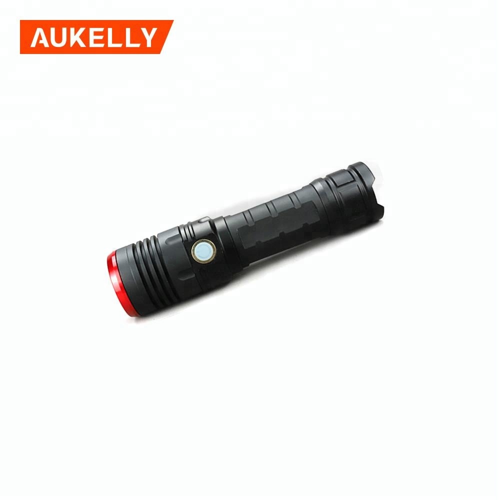 Aukelly long range high power USB charge flashlight 26650