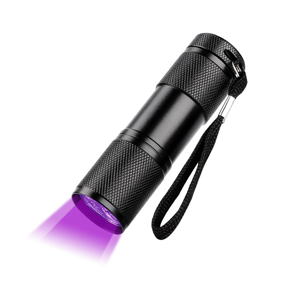 9LED Mini Pocket Fleshlight Ultraviolet Invisible Marker Detection Torch Handheld Handy Lamp 365nm nichia uv led flashlight