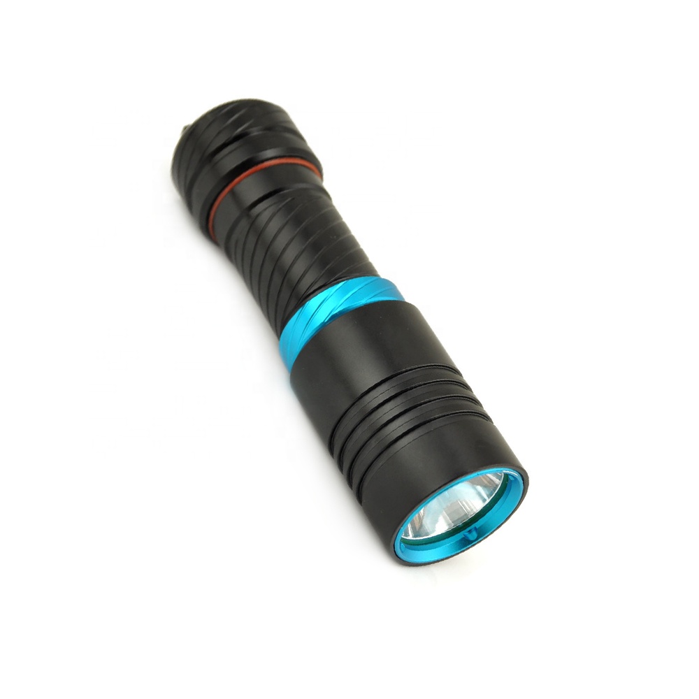 50 မီတာ ရေအောက် linterna de buceo Stepless မှိန်မှိန်ရေငုပ်မီးတိုင် XM-L T6 LED scuba Torch 1200 Lumen ရေငုပ်ဓာတ်မီး