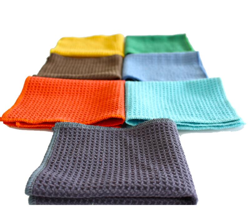 Microfiber waffle towel for car glass care kitchen cleaning towel CT-06