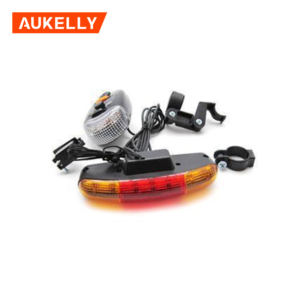 Top Suppliers Bell Bicycle Lights - 7 LED Bicycle Bike Turn lamp Signal Directional BrakeTail Light 8 sound Horn Fixed mount Set cycle Safety warning flashlight B97 – Honest