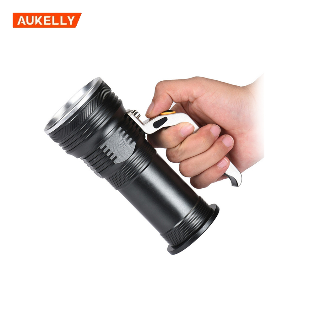 Led torch flashlight product portable and rechargeable led super lamp outdoor searchlight