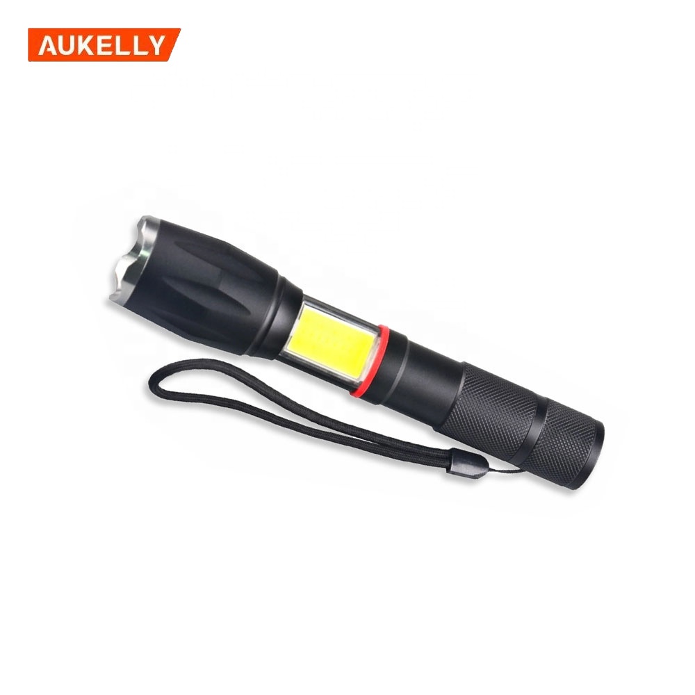 Camping 10W XML T6 Led Magnetic Torch  Hidden COB Design Linterna Rechargeable Zoomable Tactical Led cob flashlight