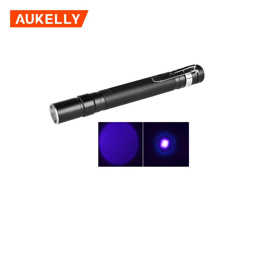 Aukelly small Ultra purple aluminum zoomable portable pen uv light