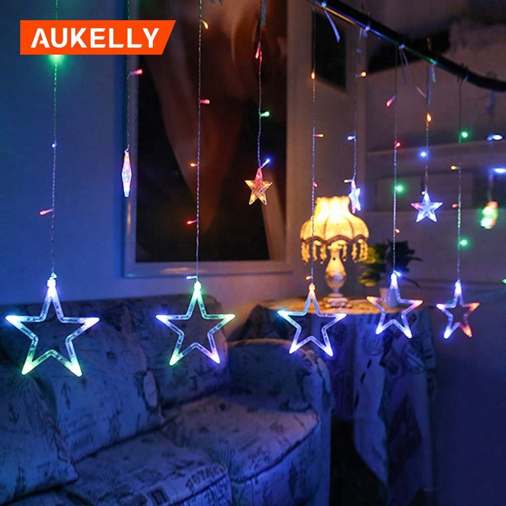 12  LED Star Light Christmas lights Indoor Outdoor Decorative Love Curtains Lamp For Holiday Wedding Party lighting CL2