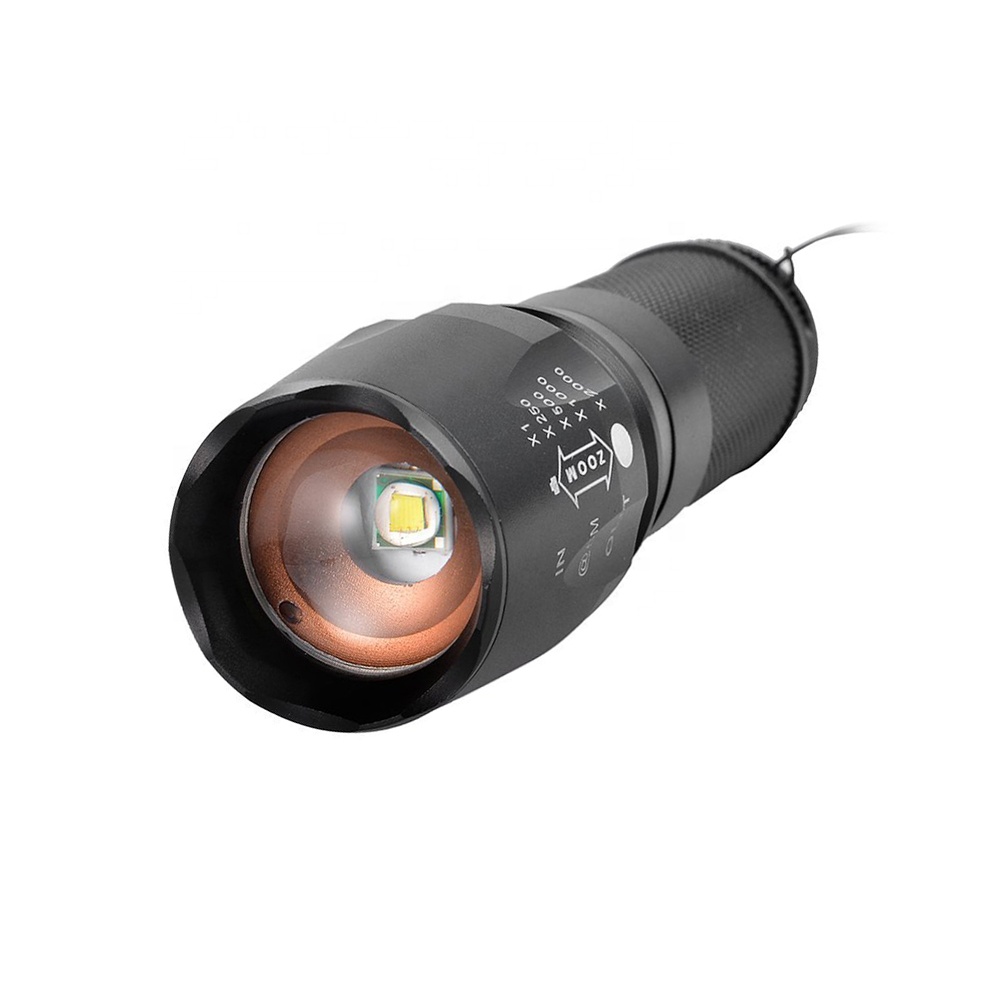 Super Bright Rechargeable Torch 1000lumens Telescopic Focusing Taschenlampe Handheld Torch LED Emergency Flashlight