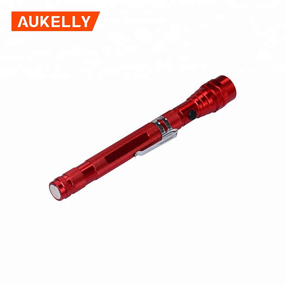 Extendable/Telescoping 3 LED Work Light Flashlight and Magnetic Pickup Tool with Flexible Neck H74