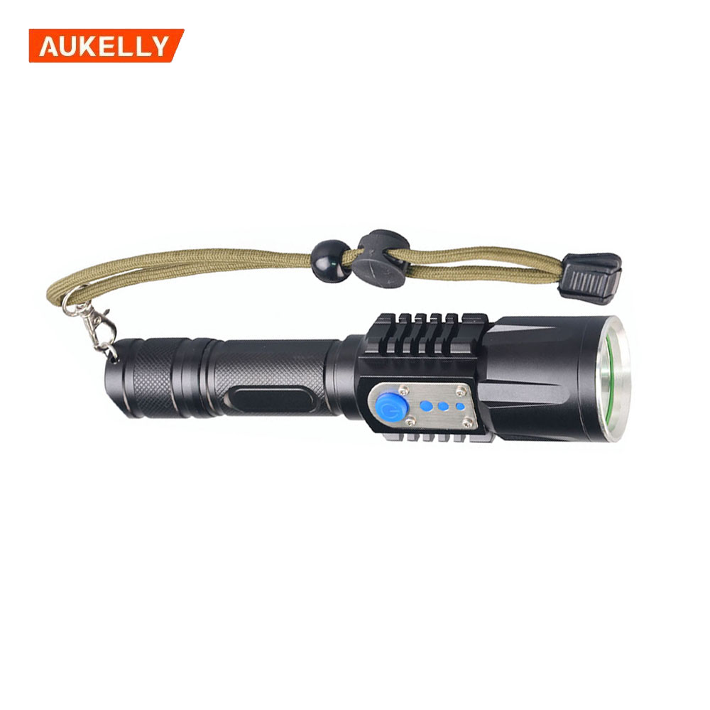 Aukelly 3800LM 18650 battery aluminum rechargeable torch high power tactical flashlight