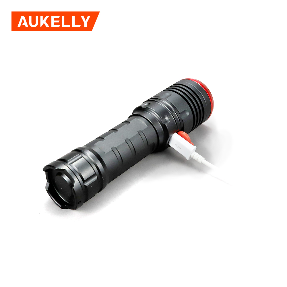Aukelly High power waterproof 26650 battery stronglite led rechargeable torch Featured Image