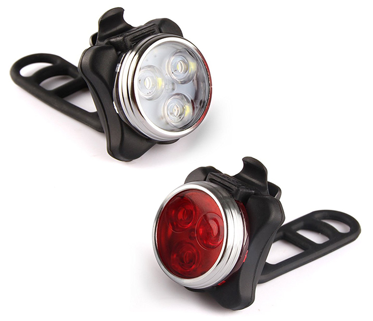 ອຸປະກອນເສີມ MTB 3 LED Waterproof Headlight Taillight bike light front and back bike lights Bike Lights Set USB Rechargeable B4