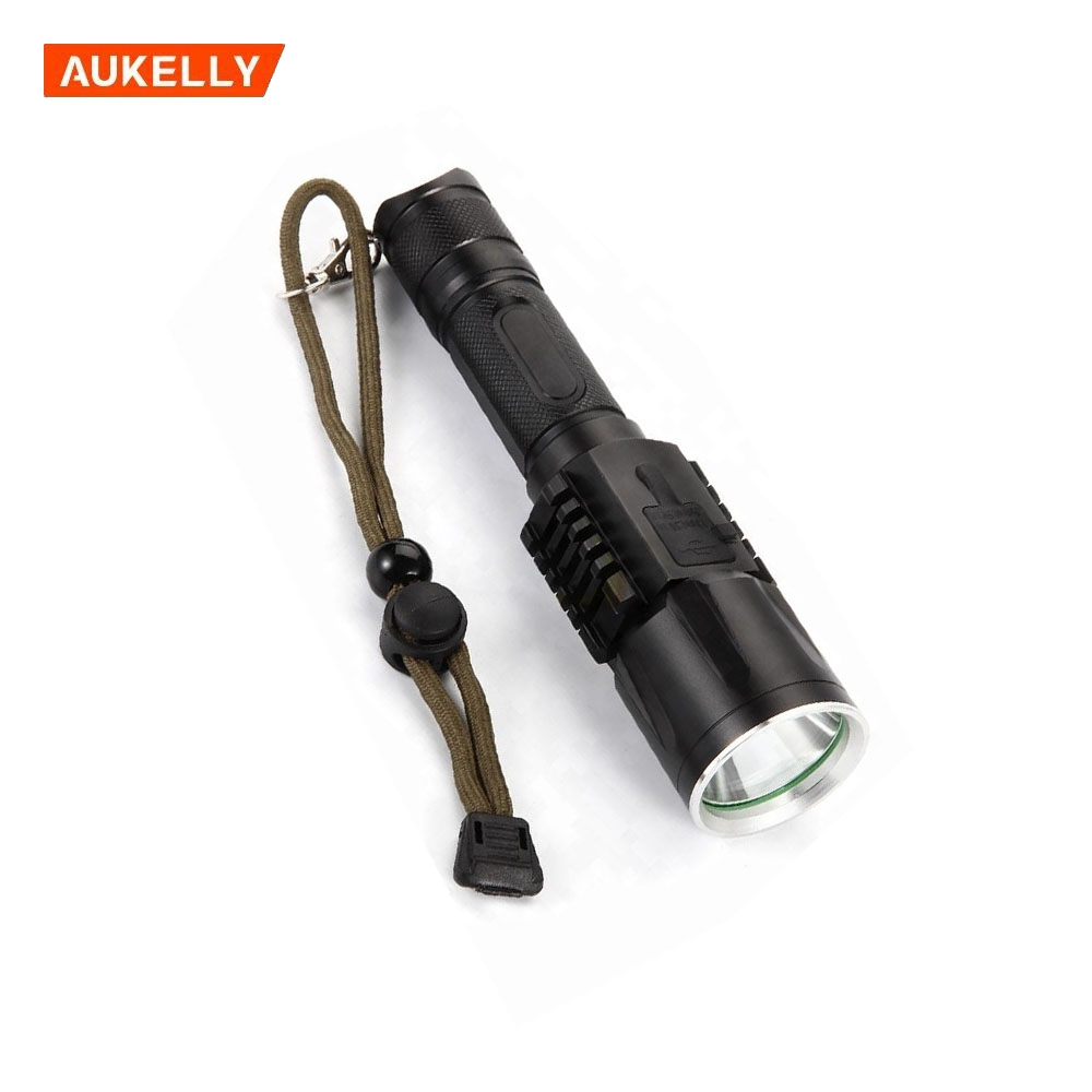 Aukelly High Power Rechargeable led Flashlight Portable Power Bank,usb Rechargeable led flexible torch light