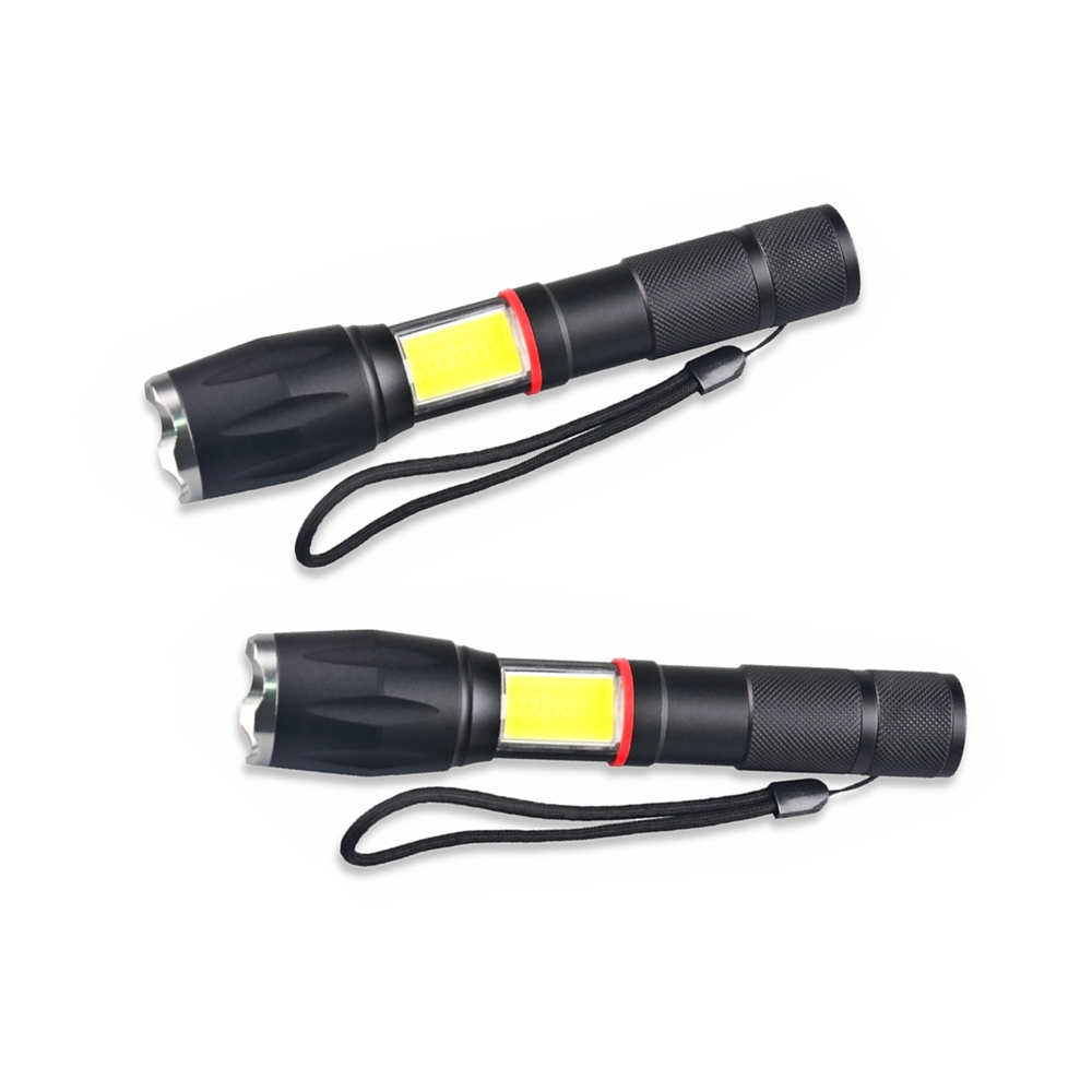 Extendible telescopic magnetic led torch Waterproof Aluminum Hidden COB flashlight