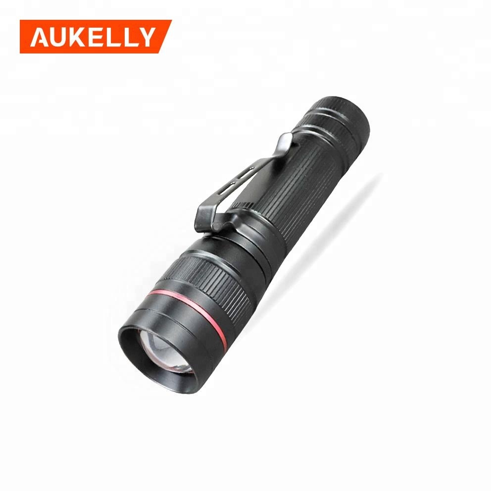 Aukelly Waterproof aluminum strong led flash light rechargeable torch geepas flashlight