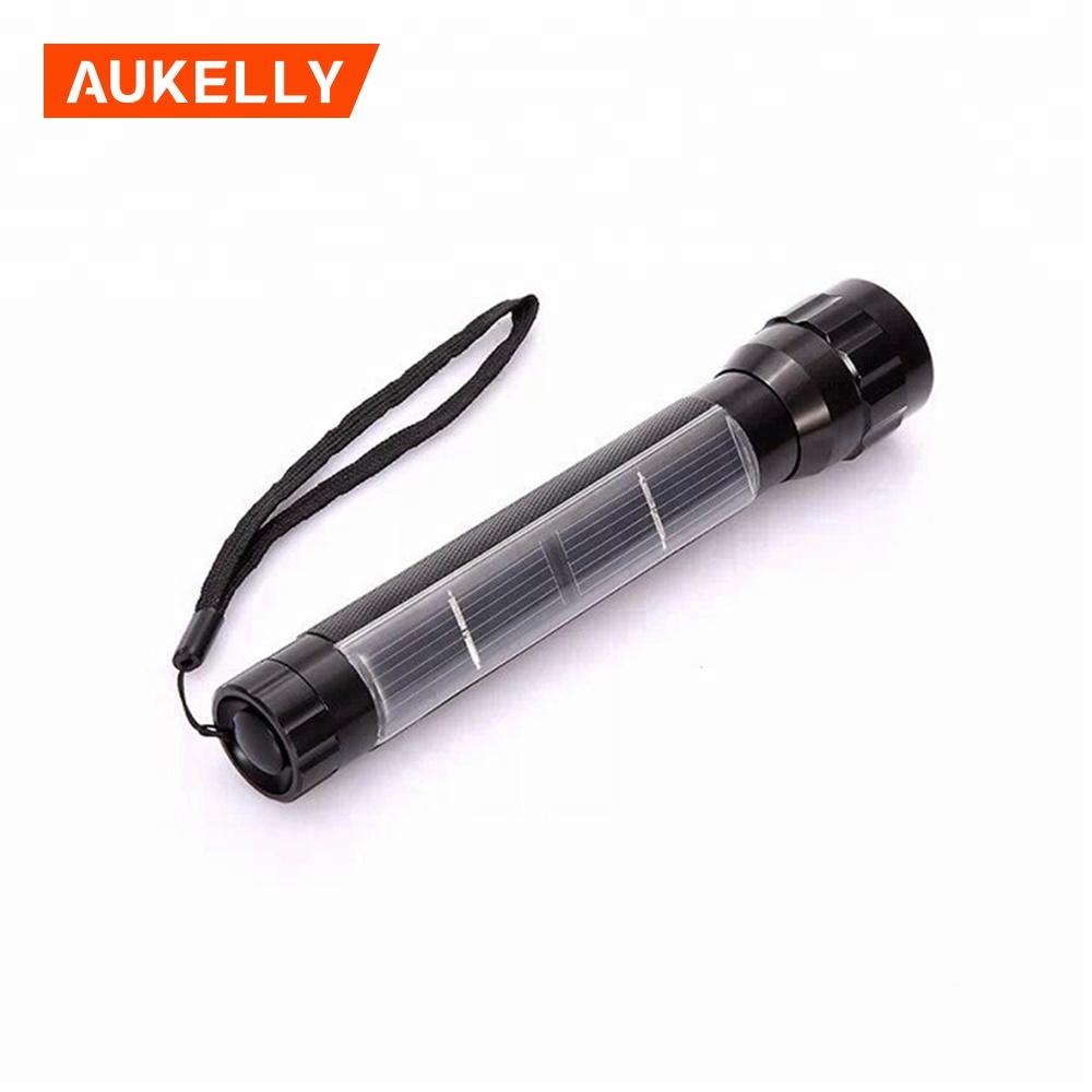 Cheap price 450Lumens Aluminum alloy non zoomable focus solar panel hunting torch in china