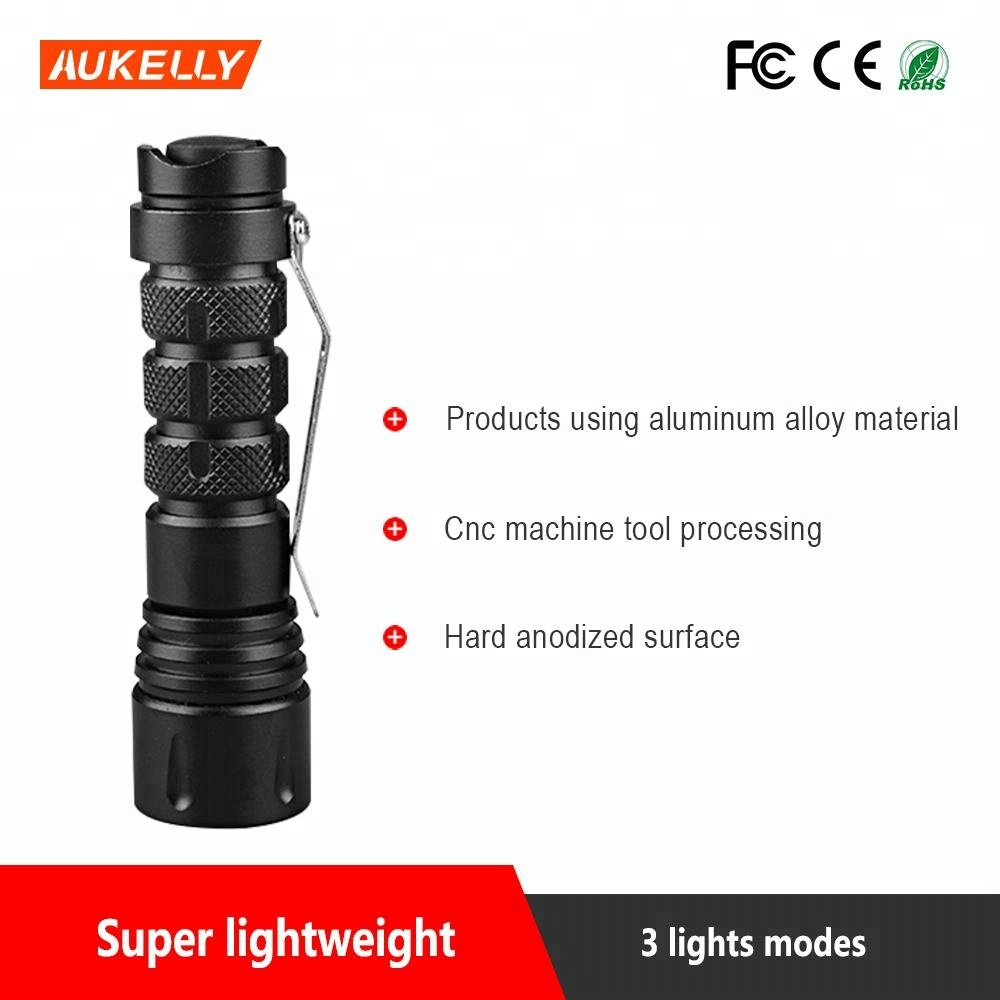 Zoom focus mini led torch light rechargeable tactical flashlight