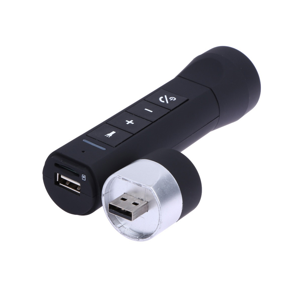6 in 1 დინამიკი TF USB ფუნქცია 2200 mAh Power Bank Bluetooth FM რადიო ველოსიპედის განათება მრავალფუნქციური LED ჩირაღდნის ფანარი B9