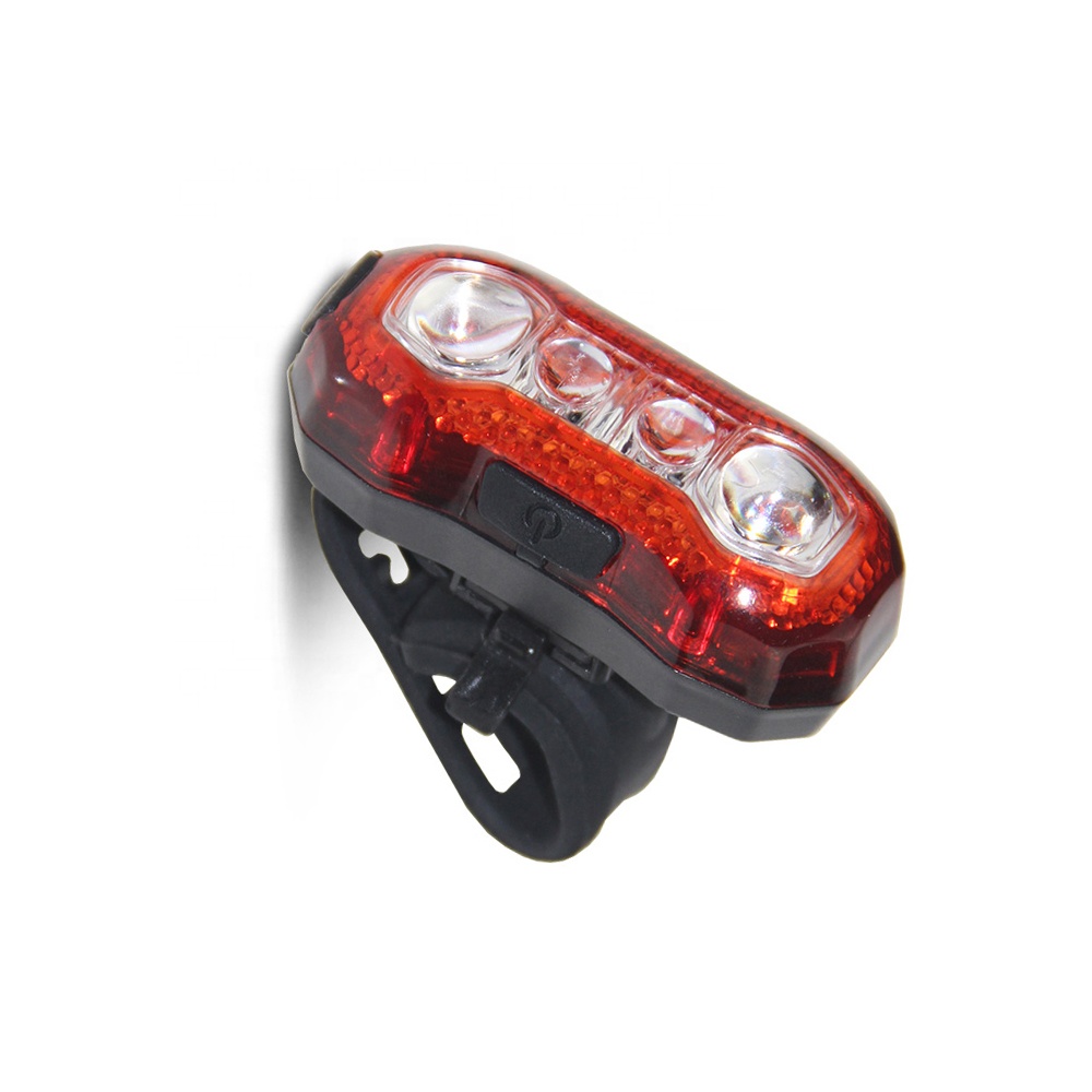 5 modes 100lumen built-in 630mah li-ion polymer battery abs plastic 4red led bicycle rear light B103