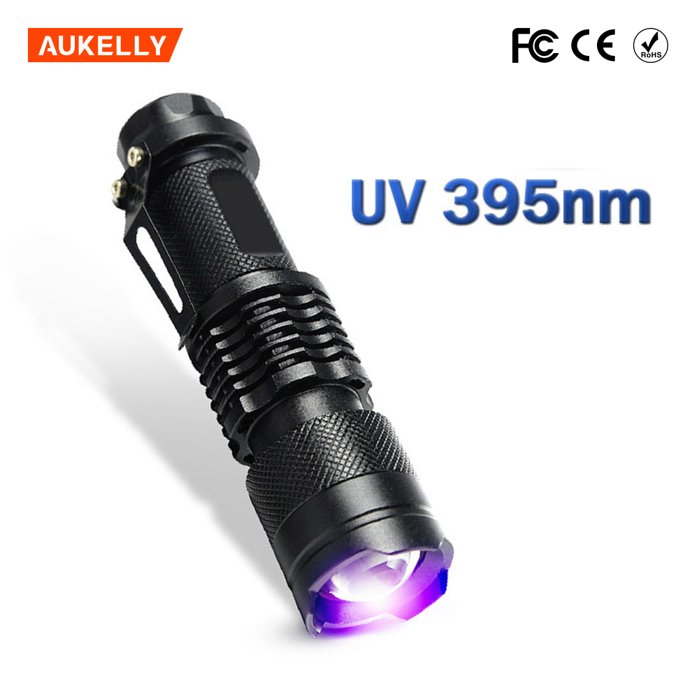 Aluminum 385~400NM Purple Light UV Flashlight colorful torch uv black light H7-UV