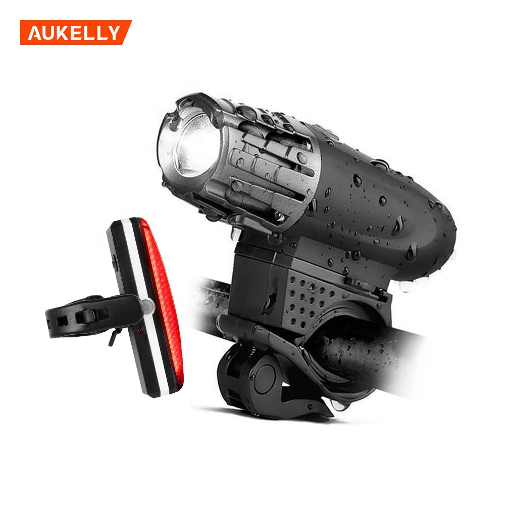 MTB Bike accessories Powerful Lumen USB Rechargeable Bicycle Light Set Waterproof Headlight Taillight bike lights front and back B3-2