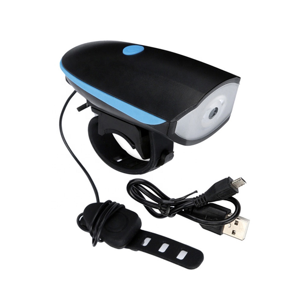 Wasserdichte 120DB elektrische Hupe Alarm Lautsprecher Fahrradlampe Mountain Cycling Scheinwerfer Glocke USB wiederaufladbare LED Fahrradfrontleuchte B13