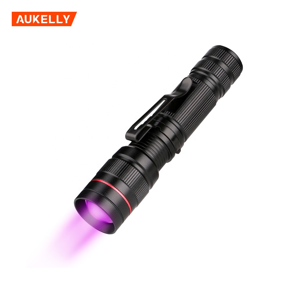 Zoomable AA Battery Led Ultra Violet Torch Light Blacklight UV 395nm Purple Linterna Lamp Taschenlampe Aluminum UV Flashlight