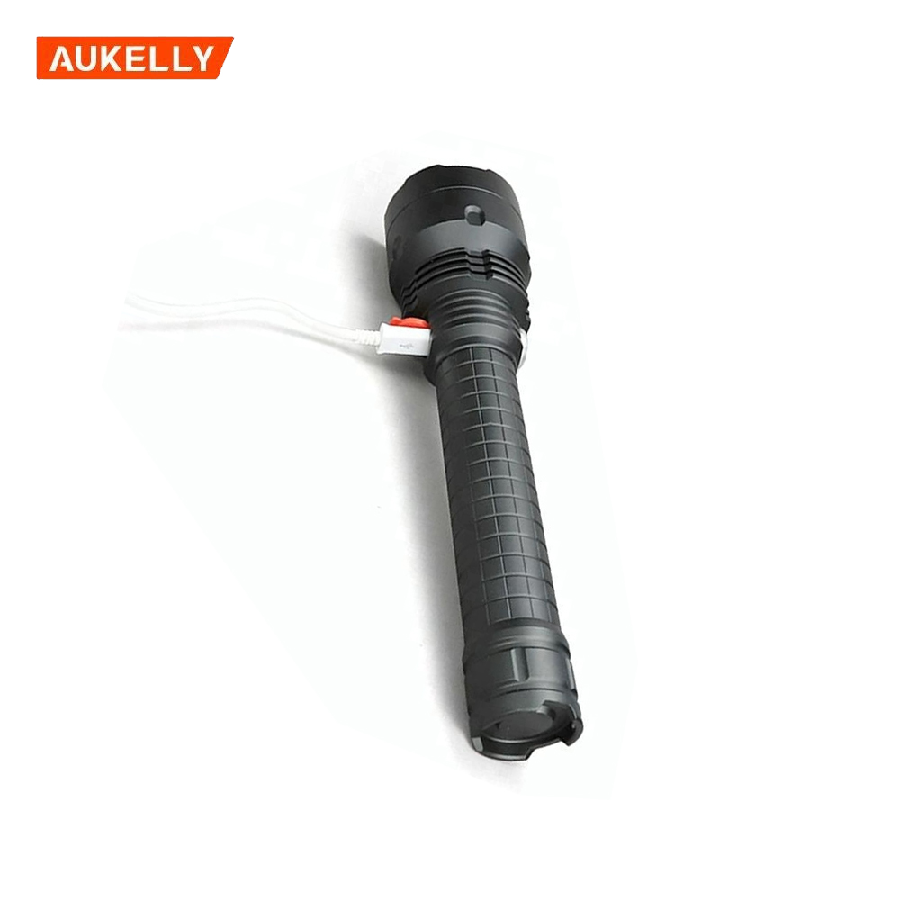 Aukelly 3000 Lumens led Flashlight Portable Torch Light with Handle T6 Rechargeable Flash light