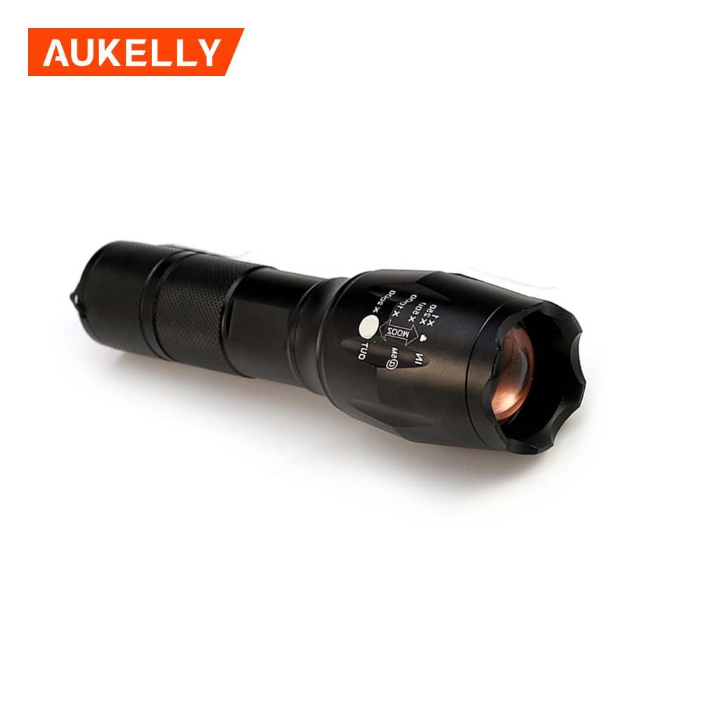 Aukelly High Power Rechargeable L2 Tactical Zoom Telescopic LED usb torch