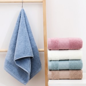 Gewone verdikte geborduurde suiwer katoen handdoek gesig was handdoek huishoudelike sag, absorberend en pluis vry CM12