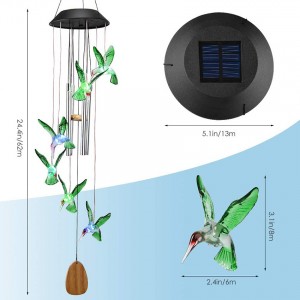 Campanula Hanging Iron Crafts Solar Powered Wind Chime Bells Hanging Living Bed Home Outdoor Garden Decor Solar Wind Chimes