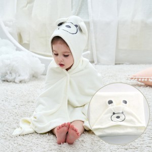 Baby Bath Towel Class A Coral Fleece Soft Absorbent Newborn Baby Hug Quilt Cloak Newborn Bath Hooded Bathrobe