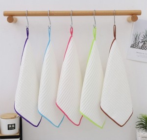 Kitchen Towel Easy To Use E-friendly Strong Water Absorbing Ability Bamboo Fiber Household Cleaning Cloth Dish Cloth