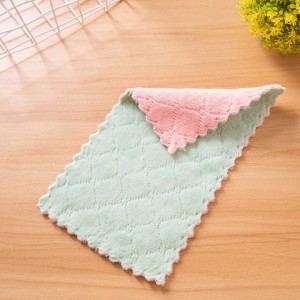 Kitchen Towel Thicken Restaurant Coral Velvet Oil-free Thick Cleaning Dish Cloth Bowl Washing Towel Cleaning Cloth