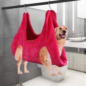 Animal Restraint Strap Hammock Soft Small Medium-sized Cat Dog  Easy Nail Repair Bath Pet Grooming Thickening Water Absorption