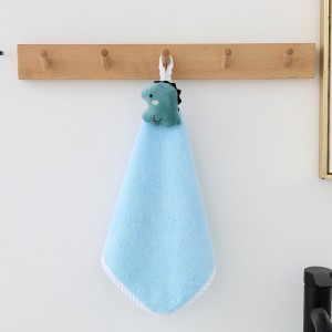 Hand towel can be hung cartoon coral velvet kitchen toilet household children cute absorbent liniment hand towel