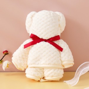 Bear bag Towels Coral Fleece Face Washing Sublimation Gift Box Embroidered Wedding Return Lovely Creative Cartoon Bear Hand