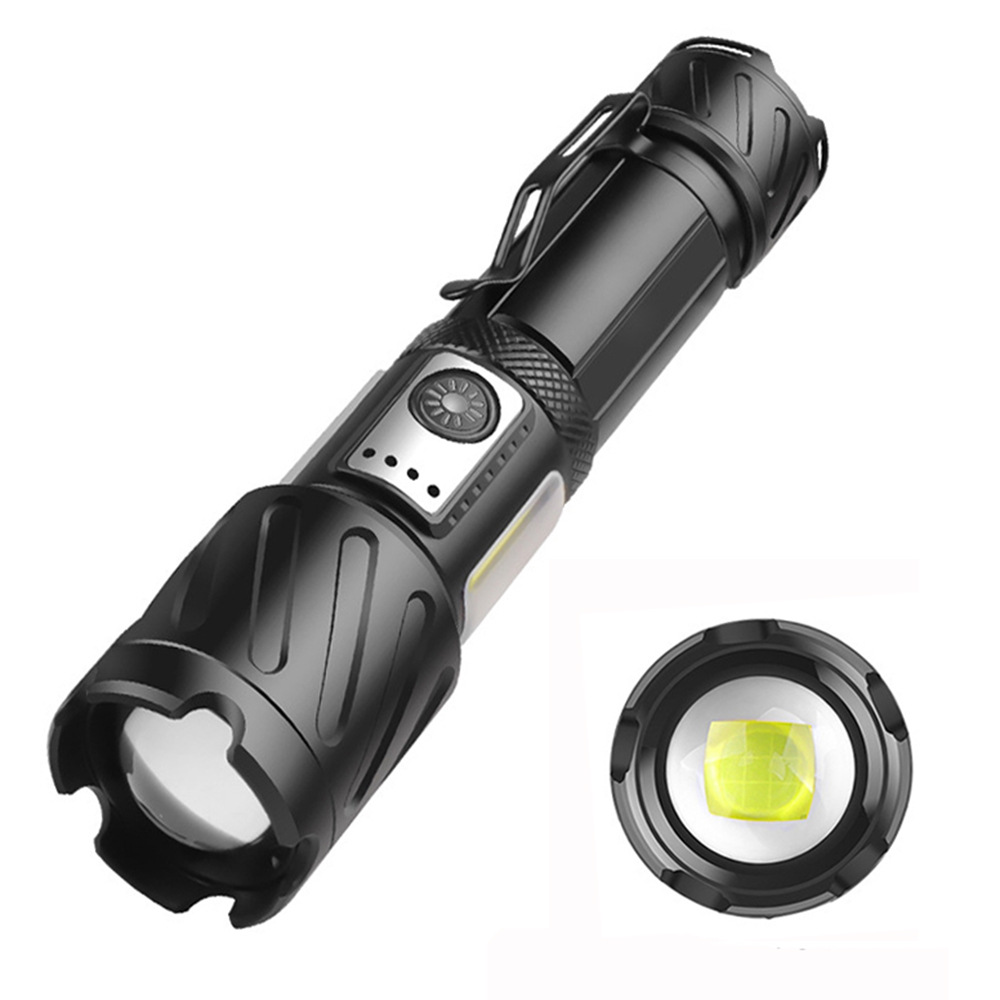 XHP160+COB High Power Torch Red Flash Light Powerful Flashlight Type-c Rechargeable Zoom 18650 26650 Battery XHP Flashlight H60 Featured Image