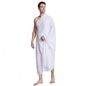 beach towel White tassel towel Muslim hajj ring garment Large size