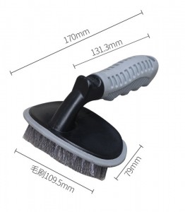 Car Brushes Plastic handle Gray PP Tire U-shaped Car Cleaning Beauty With Antislip Flared Strong Cleaning Power Can Be Customized