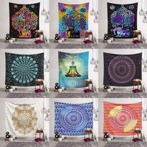 Wall hanging canvas Sun And Moon Good Night Wall Hanging Tapestry Gossip Tapestries Hippie, Bedroom Unicorn, Tapestry ,Multi-pattern Cloth