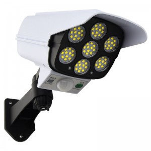 អំពូលសូឡា ឧបករណ៏ចលនាព្រះអាទិត្យ ពន្លឺខាងក្រៅ IP66 Waterproof 77 LED Camera Spotlight 10Watt Garden Pathway Solar Light YL30