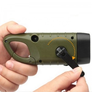 Mini Emergency Hand Crank Dynamo Solar Flashlight Rechargeable LED Light Lamp Charging Powerflight Torch For Outdoor Camping SF04
