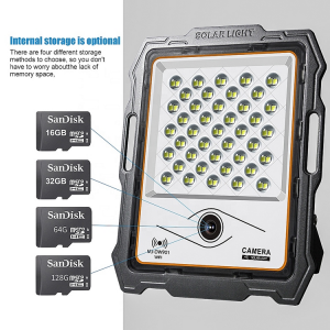 Led Solar Lights Security Wifi Outdoor Solar Flood Lights ជាមួយនឹងកាមេរ៉ា Ip65 Waterproof Solar Wall Lamp YL46