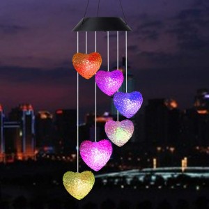 Campanula Hanging Iron Crafts Solar Powered Wind Chime Bells Hanging Living Bed Home Outdoor Garden Decor Solar Wind Chimes YL14