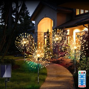 Outdoor Solar Garden Decorative Landscape Lights Walkway Lawn Backyard LED String Flowers Firework Lamp YL10
