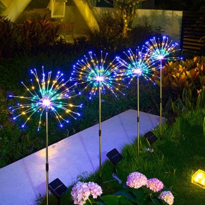 Mvura isina mvura ye LED Fireworks String Light Outdoor Solar Fairy mwenje Kisimusi Inoshongedza Mwenje YL15