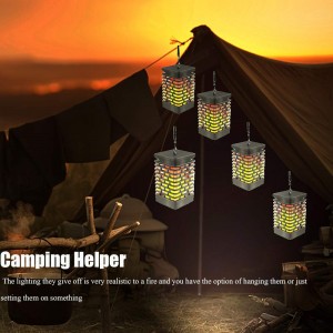 Solar Waterproof Garden Landscape Camping Festival Decoration Lantern Chandelier LED Flame Light YL42