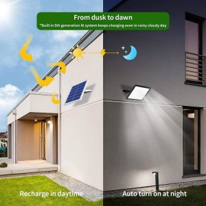120 Ip67 Outdoor Spotlight Safety 65 Watt Solar Flood Light For Barn Garden Pool Garage Led Solar Motion Sensor Light YL29